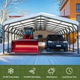 thumbnail image 4 of MUCHANT 20'x30' Outdoor Metal Carport, Heavy Duty Garage Galvanized Car Shelter with Enhanced Base for Pickup, Boat, Car and Tractors, 4 of 8