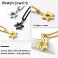 thumbnail image 3 of Bestyle Jewish Star of David Necklace Hexagram Pendant Necklace Stainless Steel Jewelry Gifts for Men Boyfriend Dad Father - Gold Plated, 3 of 9