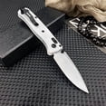 thumbnail image 6 of Everyday Folding Pocket Knife, Shaft Lock Knife with Belt Clip, Glass Reinforced Nylon Grivory Handle, Thumb Stud Manual Open (White), 6 of 7