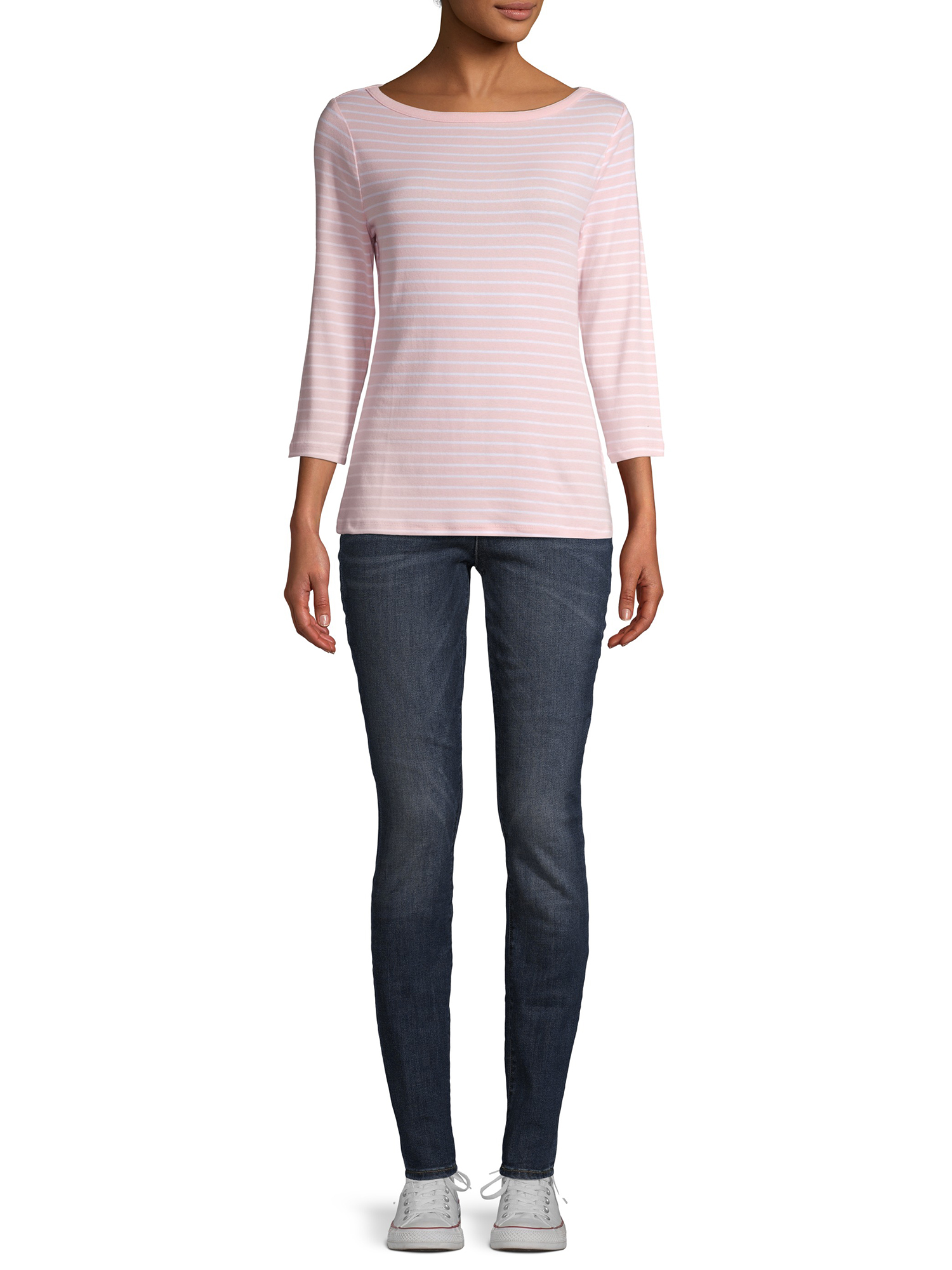 Time and Tru Women's Boat Neck T-Shirt 