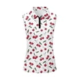 thumbnail image 2 of Uorisanigo Cute Cherry Quick Dry Athletic Shirts for Women Versatile 1/4 Zipper Women's Sleeveless Golf Tennis Shirts Casual Relaxed Workout Tank Tops for Women, 2 of 7