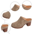 thumbnail image 5 of Rokment Womens Platform Chunky Block High Heels Clogs & Mules Dressy Sandals for Ladies 2026 Summer Fashion Casual Leather Closed Toe Dress Slip on Slides D Size 9.5, 5 of 8