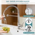 thumbnail image 5 of Wowkk Sanitary Ware 304 Stainless Steel Kitchen Faucet with Pull Out Sprayer, 2 Water Modes Single Handle Kitchen Sink Faucets with Deck Plate for Laundry Bar Patio Sink, Brushed Nickel, 5 of 9