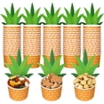 thumbnail image 1 of Vasos de papel Jingmore con forma de piña, 240 ml, para fiestas tropicales, 50 unidades, 1 of 6