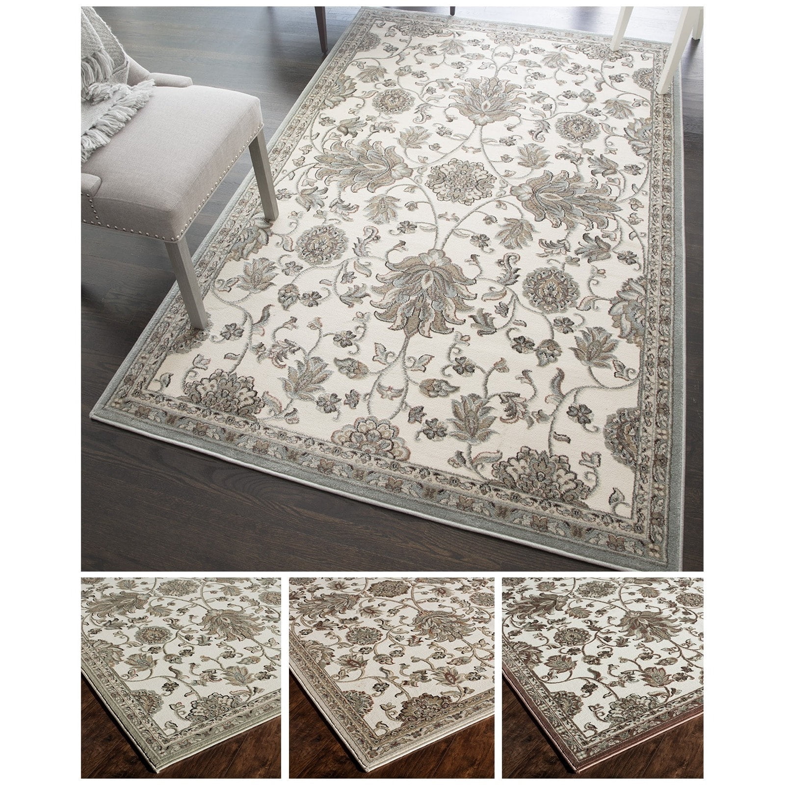 Rugs America Riley Collection Louise Area Rug Tan