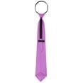 thumbnail image 4 of CORBATA PREATADA CON CREMALLERA PARA HOMBRES INSPIRADA EN CHIC, COLOR SÓLIDO, FORMAL Y CASUAL, BRILLO DE SATÉN, VIOLETA CLARO, 4 of 5