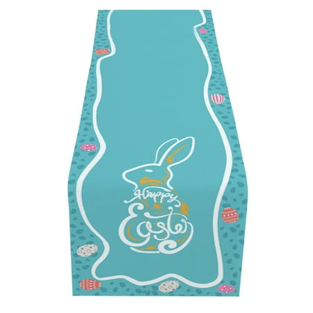 Agiferg Easter Bunny Table Runner, Easter Holiday Kitchen Dining Table