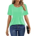 thumbnail image 4 of Fantaslook Blouses for Women Pleated Short Sleeve Tunic Tops Dressy Casual Summer Shirts, 4 of 9