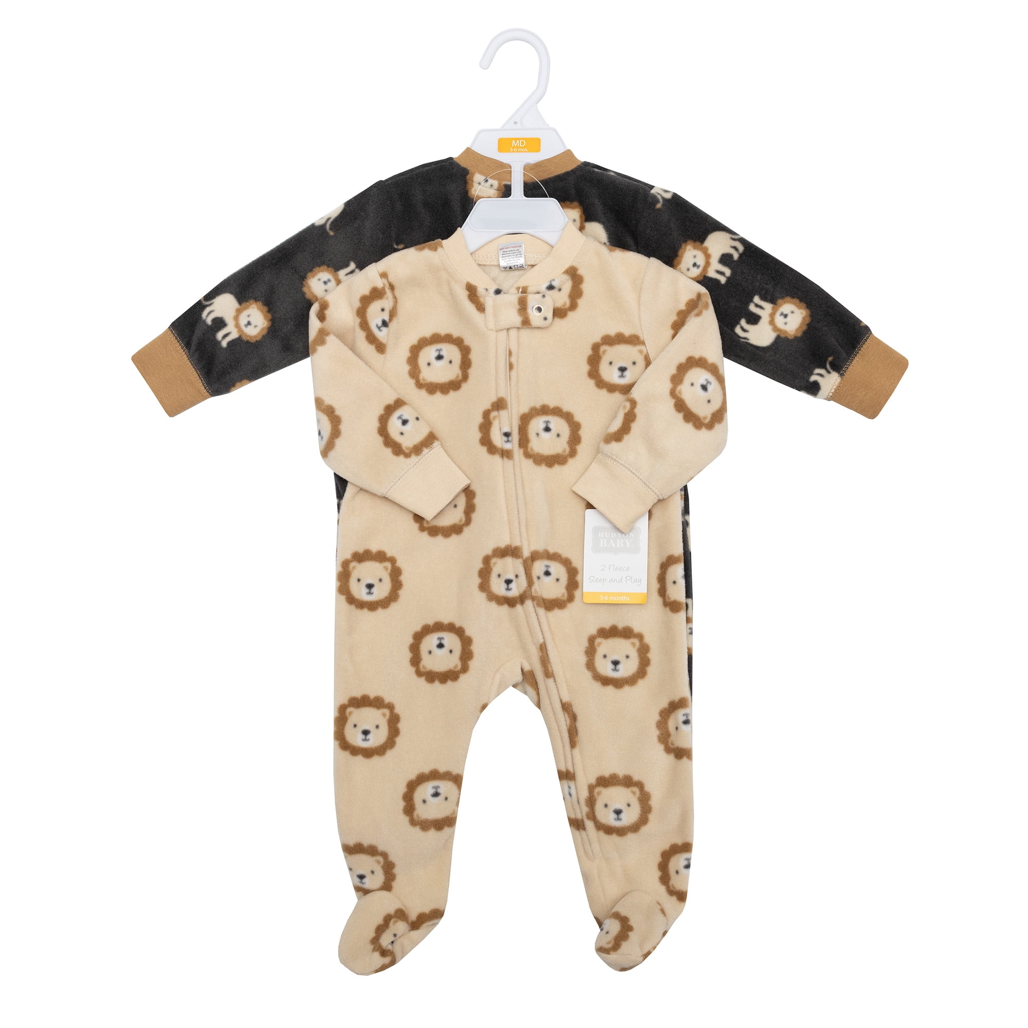 Hudson Baby Infant Boys Fleece Sleep and Play, Brave Lion, Preemie
