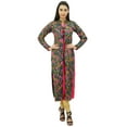 thumbnail image 2 of Bimba Women's Floral Winter Tunic Indian Kurta Long Straight Kurti Full Sleeve, 2 of 9