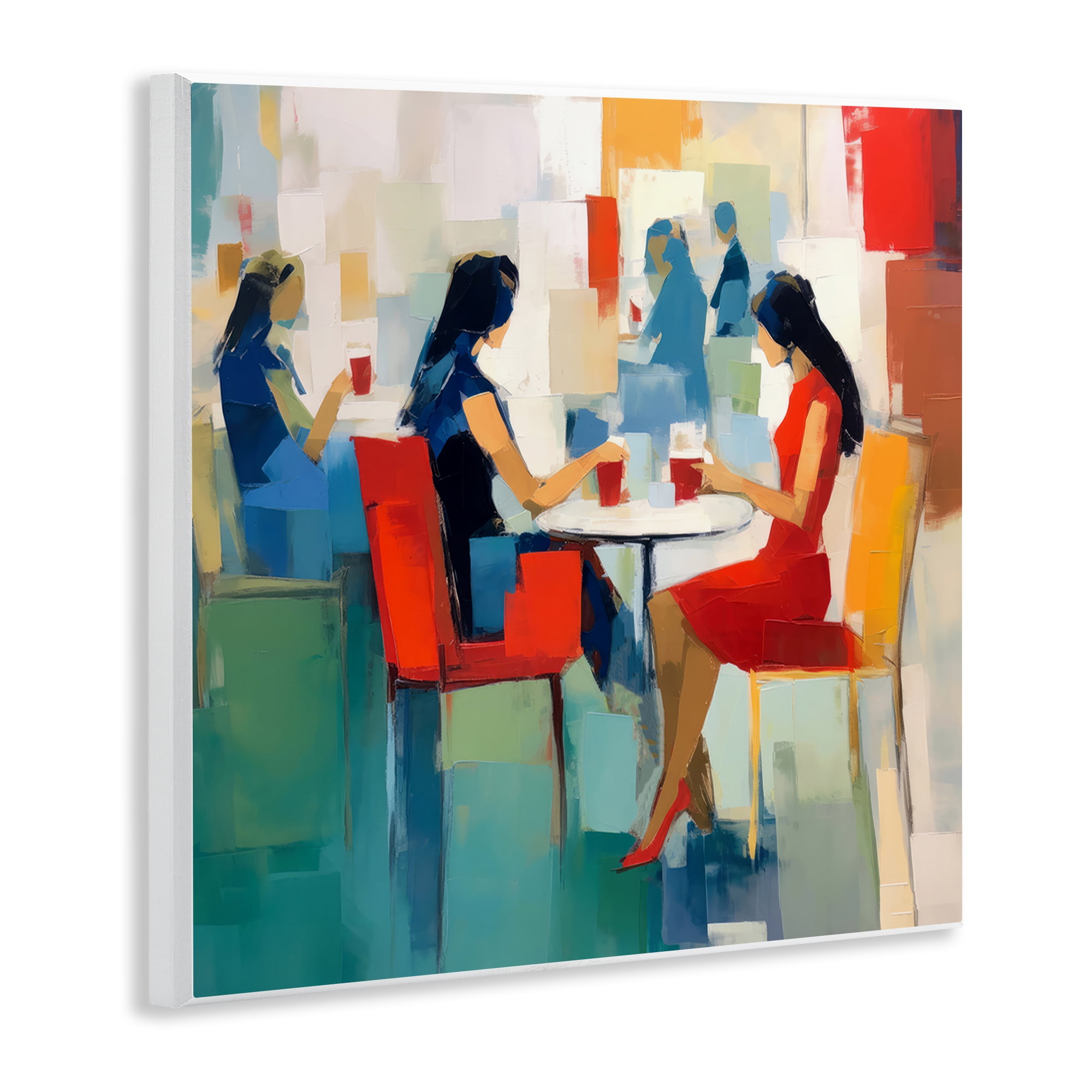 Stupell Industries Restaurant View Abstraction People Painting Unframed Art Print Wall Art, 12 x 12
