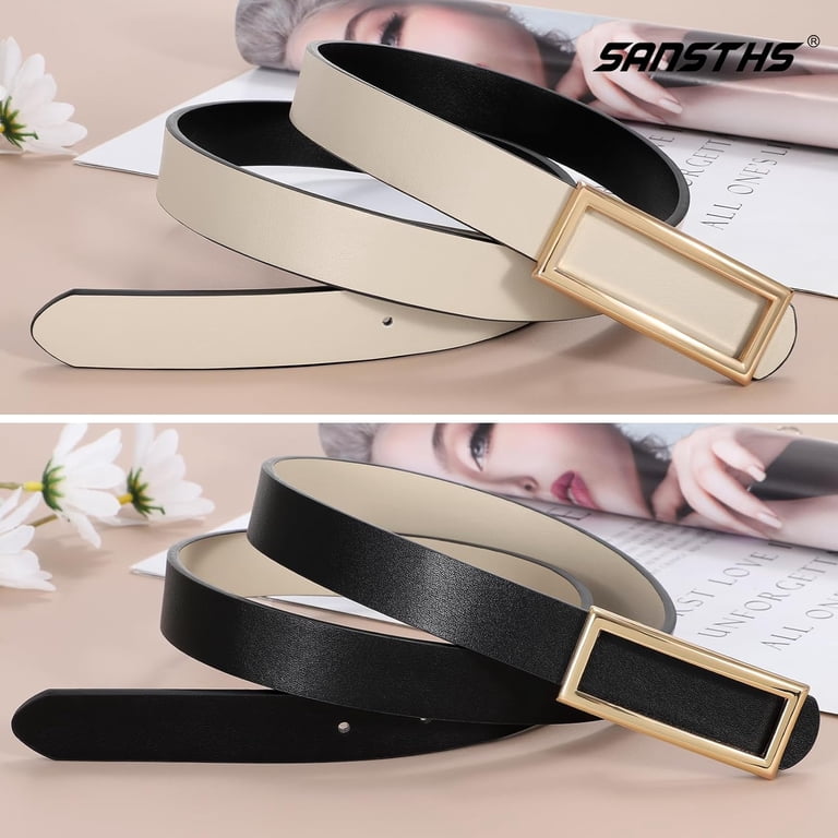 Skinny Reversible Belts for Women, Two-in-one Women Thin  display picture 1
