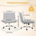 thumbnail image 3 of COOLHUT Office Chair Armless Criss Cross Legged Chair with Wheels, Teddy Fabric Comfy Home Office Desk Chairs, Wide Seat Vanity Task Computer Chair, Beige, 3 of 14