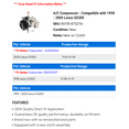 thumbnail image 2 of A/C Compressor - Compatible with 1998 - 2005 GS300 1999 2000 2001 2002 2003 2004, 2 of 2