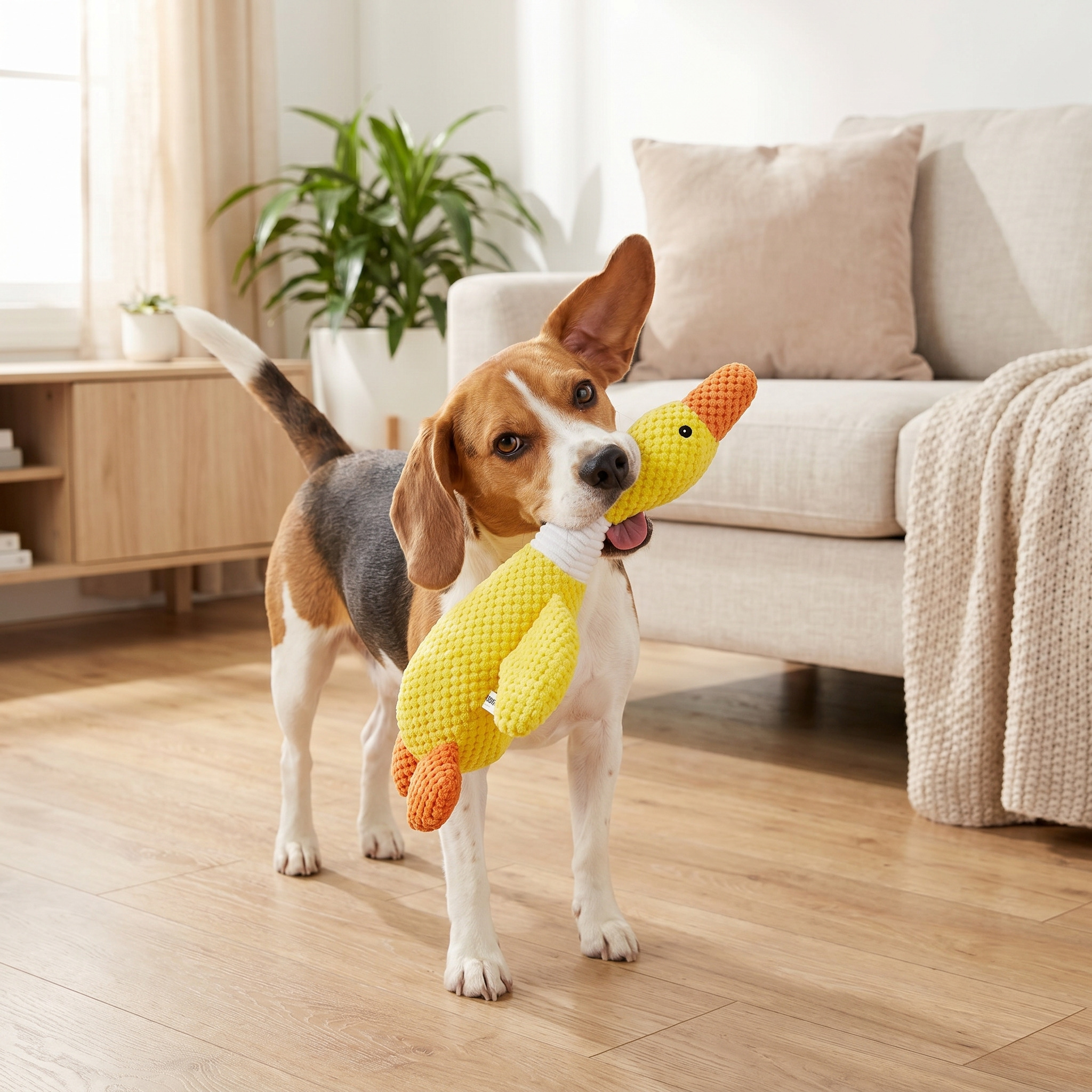 Vibrant Life Yellow Duck Plush Dog Toy with Squeaker photo 3