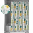 thumbnail image 3 of Shower Curtain, Summer Watercolor Pineapple Waterproof Shower Curtain Set with Hooks for Bathroom Showers,Stalls and Bathtubs,72x84In Abstract Farm Fruit, 3 of 9
