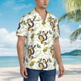 thumbnail image 5 of Xecao Snake And Moon print Hawaiian shirt - a stylish short-sleeve button-down for men, perfect for casual beach and tropical outings., 5 of 9