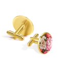 thumbnail image 3 of Peony Men's Stainless Steel Cufflinks Set for Formal Attire, Wedding or Business evento, 3 of 6