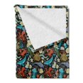 thumbnail image 2 of Marine Soft Flannel Fleece Throw Blanket, Ornamental Style Wild Underwater Animals Octopus Seahorse Squid Jellyfish, Cozy Plush for Indoor and Outdoor Use, 50" x 70", Multicolor, by Ambesonne, 2 of 5
