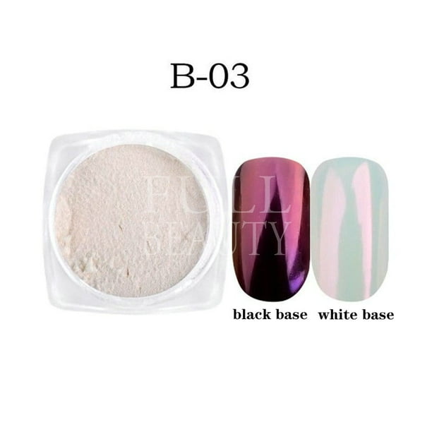 Brillo de uñas blanco perla Aurora amarillo rosa cromo polvos de luz de luna espejo de concha de Fritillary pigmento polvo decoración de uñas # Y459 Dengxun unisex