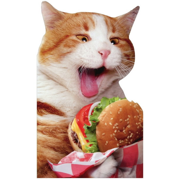 Avanti Press Cat Eats Burger Oversized Funny Just for Fun Card ...