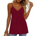 thumbnail image 4 of QASIEATN Womens Summer Tops V Neck Solid Color Casual Tank Tops Sleeveless Womens Tank Tops, 4 of 6