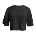 thumbnail image 4 of SNKSDGM Women's Plus Casual Easter Shirt Womens Tops Summer Casual Women's Crew Neck Cropped T Shirts Short Sleeve Loose Shoulder Crop Tee Tops Long Sleeve Shirts for Women, 4 of 5