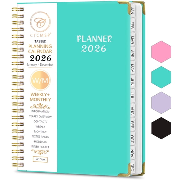 CTCMSP 2027 Planner Weekly Monthly Planner Calendar Notebook(Jan-Dec.2027,6.3"x8.5")Hardcover Daily Agenda Planner 2027 for Office,Home,Schedule,Academic Supplies
