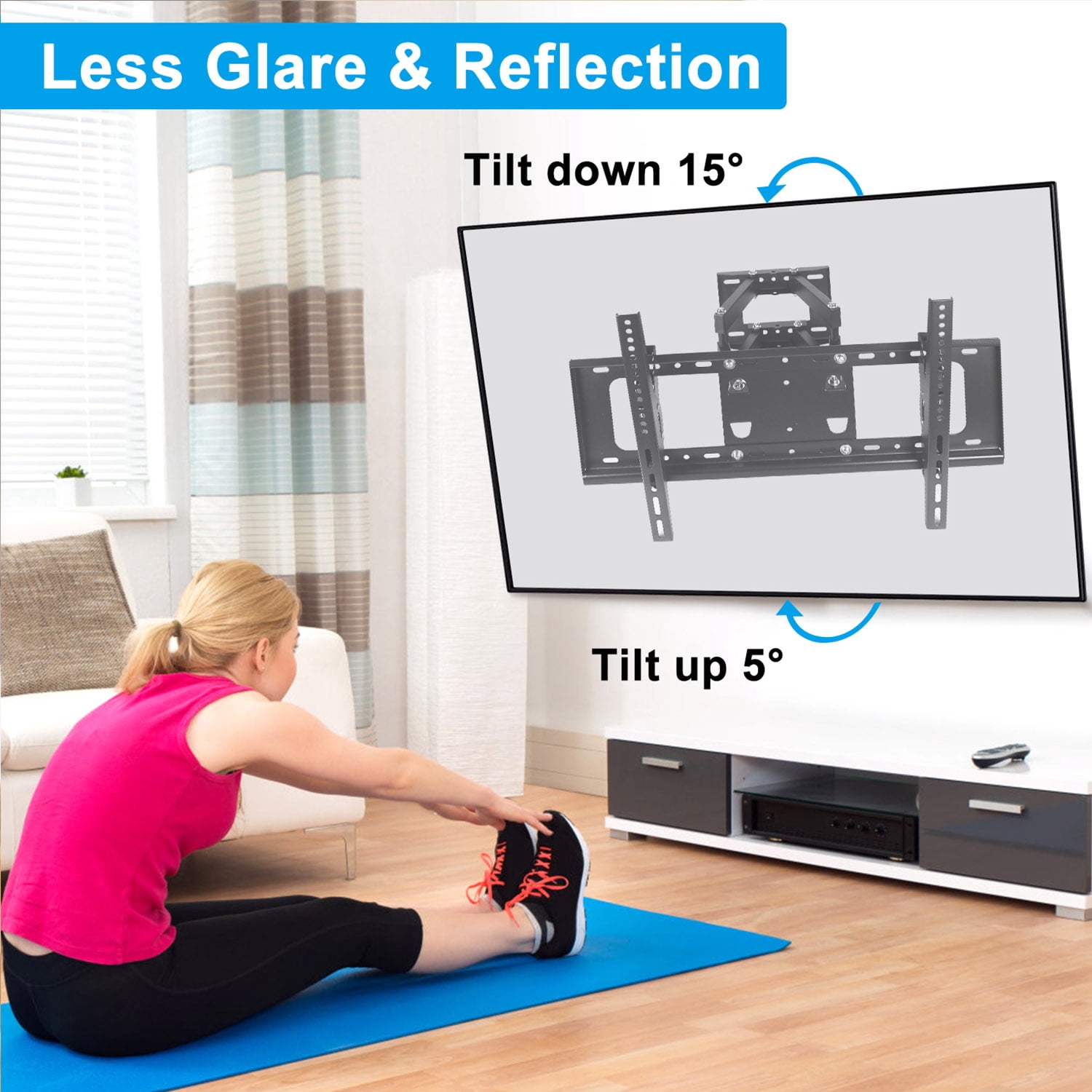 Musment TV-ZJ-AB-CX Stain Resistant Full Motion Wall Mount & Monitor with 8K HDMI Cable