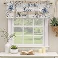 thumbnail image 3 of Vintage Country Valances for Windows, Decorative Rod Pocket Window Valance Curtains, Blue Rustic Texas Star Vines Wooden Grain Short Curtain Drapes for Kitchen/Living Room, 2 Panels, 60" W x 18" L, 3 of 8