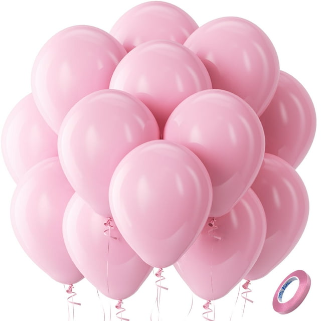 Globos de fiesta Bezente de látex rosa pastel de 30 cm, paquete de 100