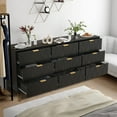 thumbnail image 6 of Eclife Line Texutre Dressers with 9-Drawers and Metal Handles Chests of Drawers for Adult Bedroom, Black, 6 of 7