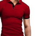 thumbnail image 3 of Men 1/3 Button T Shirt Turn Down Collar Short Sleeve Men Shirt Soft Stretchy For Leisure For Men ANGGREK Otros, 3 of 7