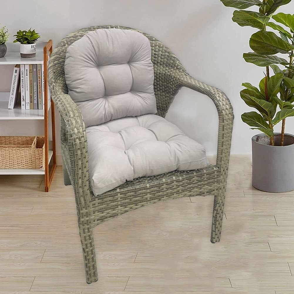 Set of 2 Waterproof 19x19 Inch U-Shaped Chair Cushions - Premium Indoor/Outdoor Patio, Rocking & Wicker Chair Seat Pads