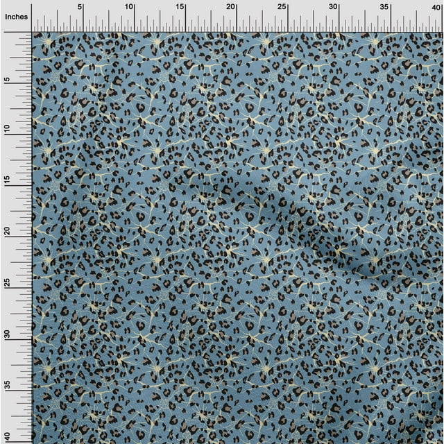 oneOone Tissu Polyester Lycra Peau de Léopard Tissu Imprimé au Mètre 56 Pouces de Large