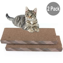 Prime Pets 2 Pack Cat Scratcher Cardboard with Catnip, Reversible Corrugate Cat Scratching Pad
