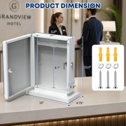 Pochar Large Ballot Box With Slot and Lock - Metal Wall Mounted Suggestion Box, Donation Box, Safe Lock Tip Jar For Fundraising, Hotel, Bar and School Voting Use (White, 10'' x 4.75'' x 12.5'')