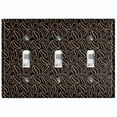 thumbnail image 1 of Metal Light Switch Wall Plate Outlet Cover (Coffee Espresso Mocha Bean Black Pattern - Triple Toggle), 1 of 2