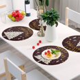 thumbnail image 4 of 15 Inch Round Grid Plate Mats Heat Non-Slip Resistant PVC Placemats for Kitchen Dining Table Decor White Christmas Tree Pattern 4PCS, 4 of 5