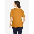 thumbnail image 2 of Jessica London Women's Plus Size Stretch Cotton Square Neck Tee, 2 of 6
