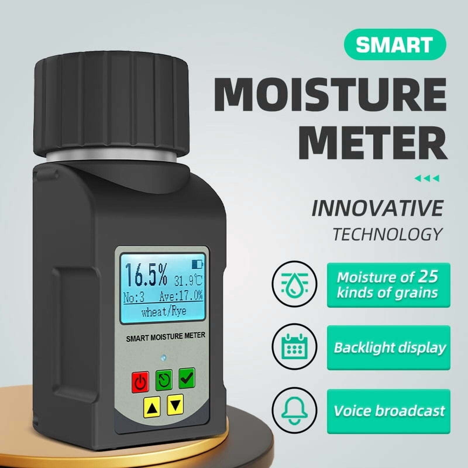 JINRAN Smart Moisture Meter For 25 Kinds Grains Humidity Tester Corn Wheat Bean Peanut Seed Hygrometer Grain Moisture Meter ,Ensuring Durability