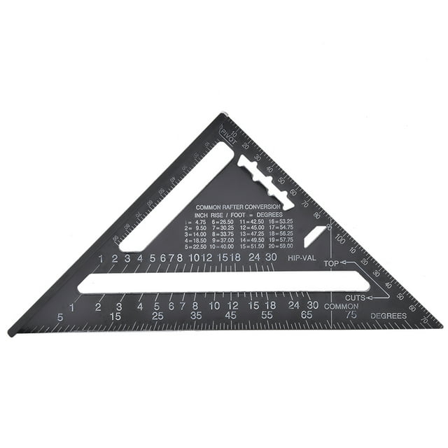 Règle Triangulaire en Aluminium Noir Portable, Règle d'Angle Droit, Dispositif de Menuiserie pour Matériel de Menuiserie, Instrument de Menuiserie, Équipement de Menuiserie