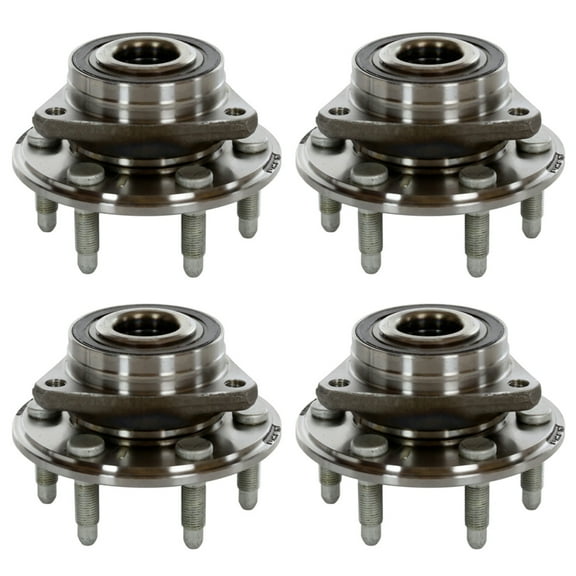 AutoShack Front & Rear Wheel Hub Bearing Assemblies with ABS Replacement for 2010-2016 Cadillac SRX 2011 Saab 9-4X 4-PC Set