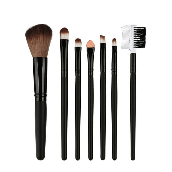 Fiudx 7 Brochas de Maquillaje de Madera, Brochas para Sombras de Ojos, Brochas para Difuminar Cosméticos.