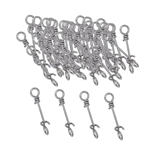 50 broches de pesca, clips para equipo, accesorios de pesca compactos, de acero inoxidable 15mm