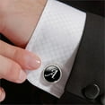 thumbnail image 2 of Milisten Glass Cuff-Link Sleeve Button Round English Letter Sleeve Button All-Match Decorative Collar Sleeves Button for Man (A Letter Pattern), 2 of 5