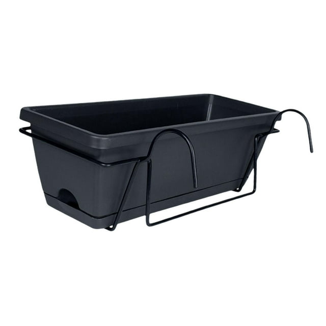ZheElen Balcony Railing Planter Easy To Install Suitable For Both Home And Office Plant Decoration dark gray