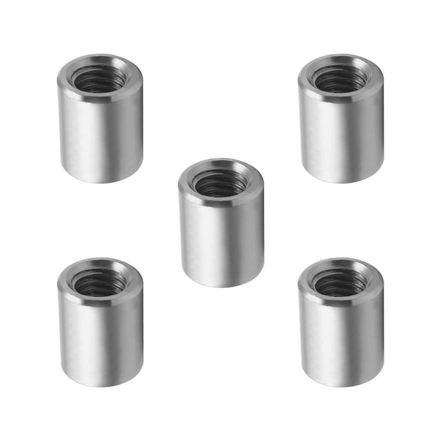 Huggegwe 5 Pcs Écrous de Connecteur Ronds Écrou de Raccord de Tige Filetée pour Connecter Deux Arbres Filetés CJB91-25834