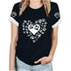 thumbnail image 1 of Tops Y Blusas de las Mujeres Estampadas Cuello Redondo Manga Corta, Poliéster Casual Top para Diario, Fiesta Y Todas las Estaciones, 1 of 1