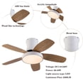 thumbnail image 5 of TOOL1SHOoo 42'' Farmhouse White LED Flush Mount Indoor Reversible Ceiling Fan with Remote Control, 5 of 10